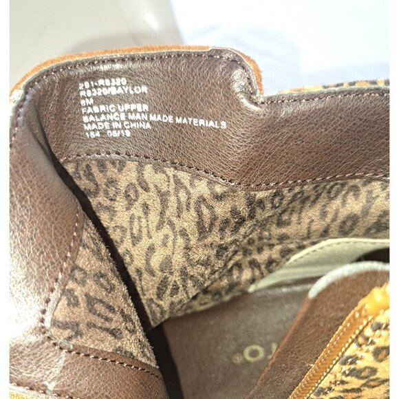 Rialto Women's Ankle Bootie Leopard Boots 3 1/2" Heel R8320 Chestnut Brown 8M - Picture 7 of 7